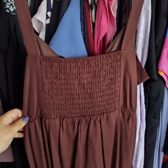 NWT ELOQUII LINEN MIDI DRESS IN CAPPUCCINO - Picture 7 of 7